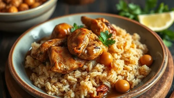 Galinhada mineira com frango e arroz amarelado com açafrão da terra em panela de barro escura, com cheiro-verde sobre a preparação