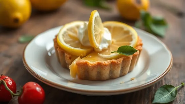 Torta de limão siciliano com recheio amarelo intenso e base de massa amanteigada crocante
