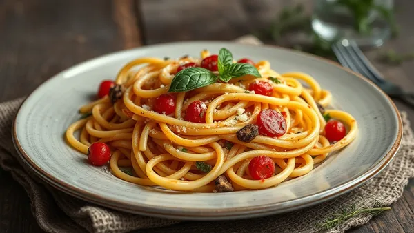 Prato de espaguete cacio e pepe com molho cremoso amarelo claro e pimenta-do-reino moída em cima